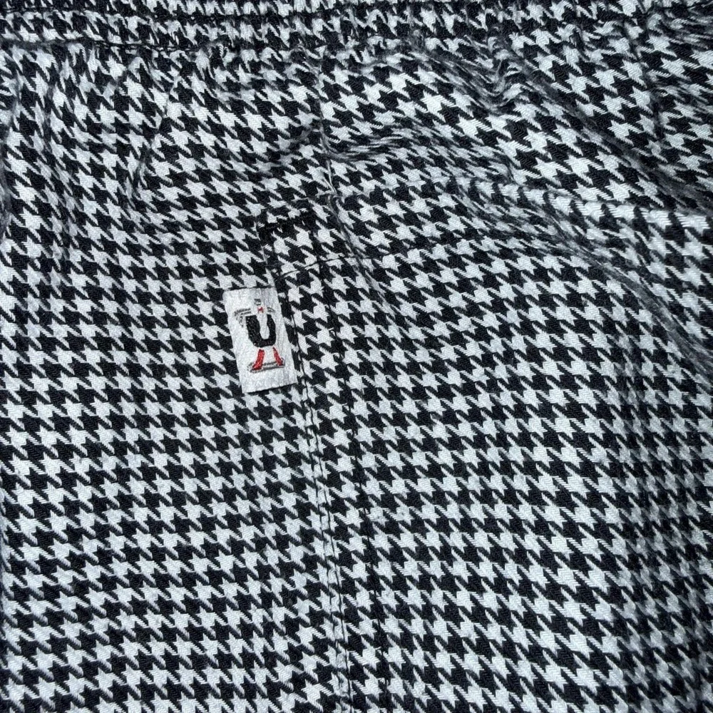 Uncommon Threads Pants Mens Large Black White Houndstooth Chef Elastic Waist